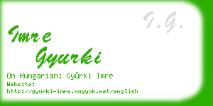 imre gyurki business card